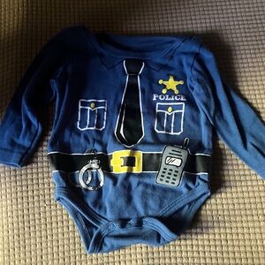 Police-Themed Blue Kids Bodysuit